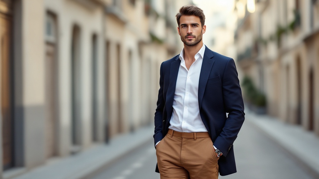 Imagen junto a sección "Qué es un armario cápsula masculino y por qué funciona", fotografía editorial masculina